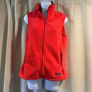 Patagonia Synchilla Fleece Vest‎ Women's M Full Zip Sleeveless Coral Red